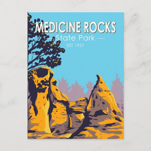 Medicine Rocks State Park Montana  Briefkaart (Voorkant)
