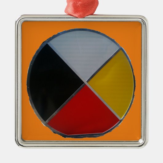 Medicine Wheel Ceramic Square Ornament (Voorkant)