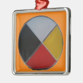 Medicine Wheel Ceramic Square Ornament (Links)