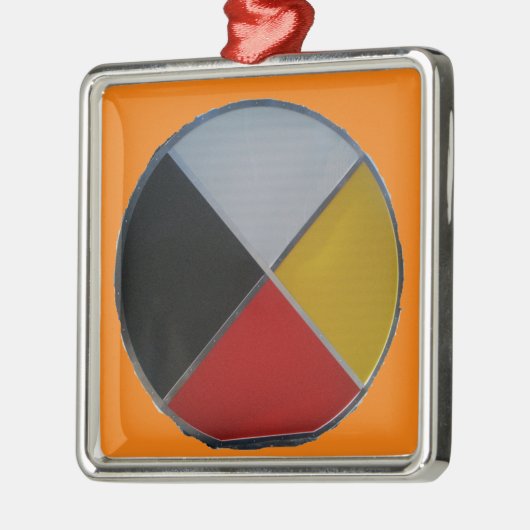 Medicine Wheel Ceramic Square Ornament (Links)