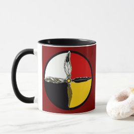 Medicine Wheel Cross Native American Coffee Mug Mok