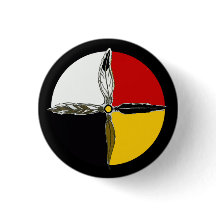 Medicine Wheel Cross Native Amerikaanse Button Pin