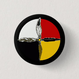Medicine Wheel Cross Native Amerikaanse Button Pin