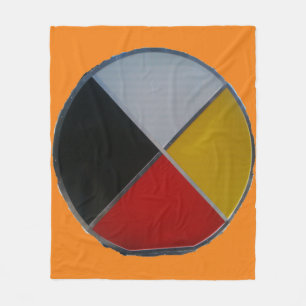 Medicine Wheel Fleece Blanket Deken
