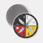 Medicine Wheel Mandala Rond Inheems Magneet (Voorkant / Achterkant)