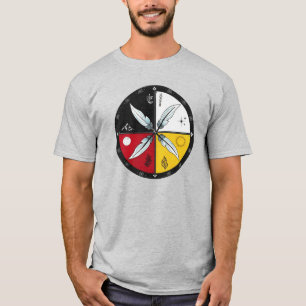 Medicine Wheel Mandala Rond Inheems T-shirt
