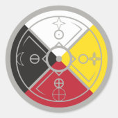 Medicine Wheel Ronde Sticker (Voorkant)
