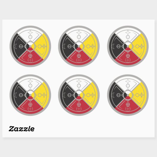 Medicine Wheel Ronde Sticker (Vel)