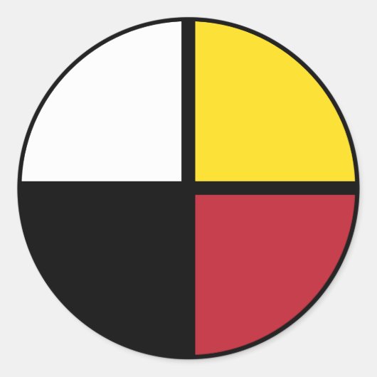 Medicine Wheel Ronde Sticker (Voorkant)