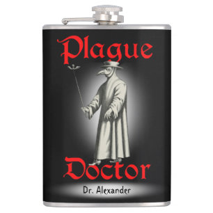 Medico Della Peste Plague Doctor Bird Beak Costuum Heupfles