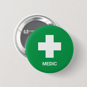 MEDICUS & Eerste Hulp, Kruis, Ambulance, Dokter  Ronde Button 5,7 Cm