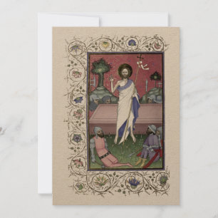 Medieval 1439 Herurrectie van Christus Pasen Feestdagenkaart