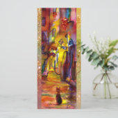 MEDIEVAL ALLEEN BIJ NACHT IN FLORENCE, rood geel Aankondiging (Staand voorkant)