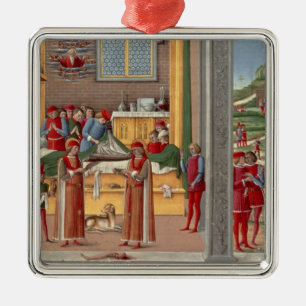 Medieval amputatie scène metalen ornament