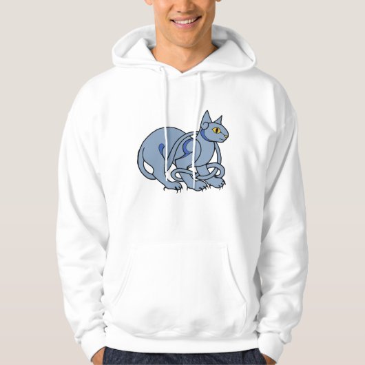 Medieval Art Celtic Knot Blue Cat Hoodie (Voorkant)
