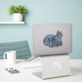 Medieval Art Celtic Knot Blue Cat Sticker (Laptop op bureau)