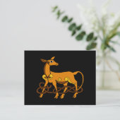 Medieval Art Celtic Knot Brown Deer Briefkaart (Staand voorkant)