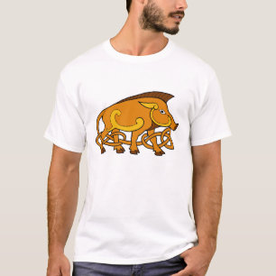 Medieval Art Celtic Knot Wild Boar T-shirt