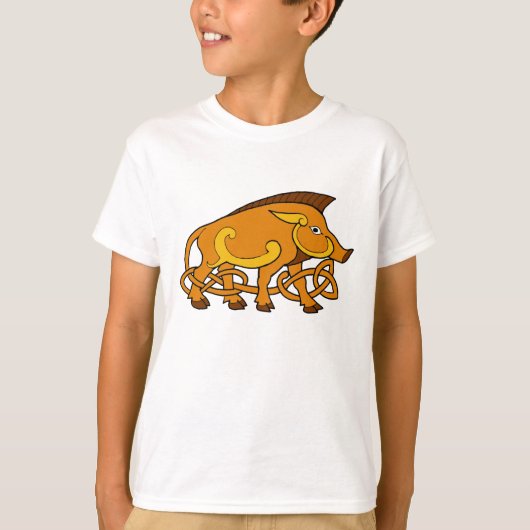 Medieval Art Celtic Knot Wild Boar T-shirt (Voorkant)