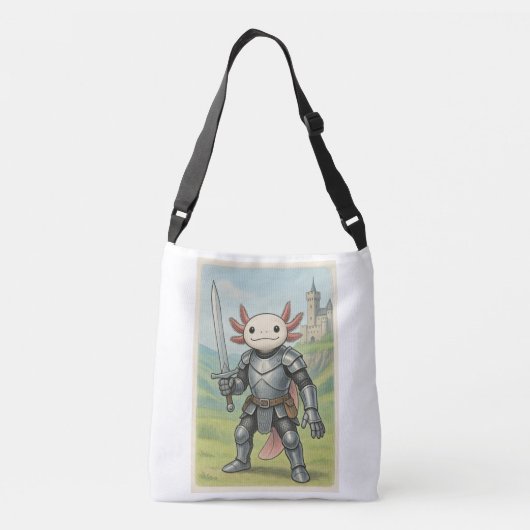Medieval Axolotl Knight Crossbody Tas (Achterkant)