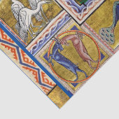 MEDIEVAL BESTIAIR, GELD EN WITTE KAT,DIEREN TISSUEPAPIER (Detail)