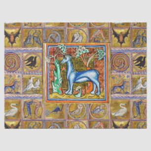 MEDIEVAL BESTIAIR,UNICORN,FANTASTISCHE DIEREN TISSUEPAPIER