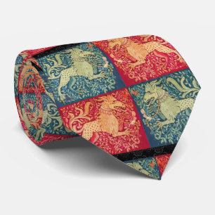 MEDIEVAL BESTIAIRE LEVENS, zoals beest in rood bla Stropdas