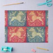 MEDIEVAL BESTIAIRE LEVENS, zoals beest in rood bla Tissuepapier (Craft)