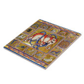 MEDIEVAL BESTIARY, ELEPHANT COMBATTING SNAKE DRAGO TEGELTJE (Zijkant)