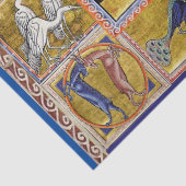 MEDIEVAL BESTIARY, ELEPHANT COMBATTING SNAKE DRAGO TISSUEPAPIER (Detail)