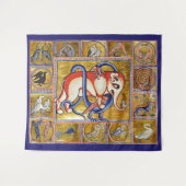 MEDIEVAL BESTIARY, ELEPHANT COMBATTING SNAKE DRAGO WANDKLEED (Voorkant (horizontaal))