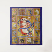 MEDIEVAL BESTIARY, ELEPHANT COMBATTING SNAKE DRAGO WANDKLEED (Voorkant)