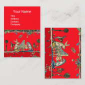 MEDIEVAL BESTIARY MAKING MUSIC, Rabbit, Dog Red Visitekaartje (Voorkant / Achterkant)