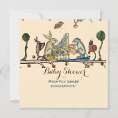 MEDIEVAL BESTIARY MUSIC Rabbit and Dog Baby shower Kaart (Achterkant)