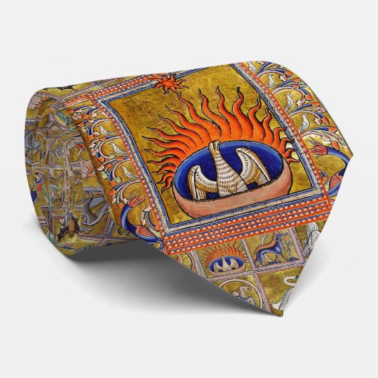 MEDIEVAL BESTIARY, PHOENIX IN RED FLAMES, LIFE TRE STROPDAS (Opgerold)