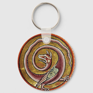 MEDIEVAL BESTIARY, SNAKE DRAGON CIRCLES SLEUTELHAN SLEUTELHANGER