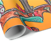 MEDIEVAL BESTIARY WAR, KNIGHTS, GIANT SNAILS Green Cadeaupapier (Rol Hoek)