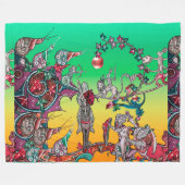 MEDIEVAL BESTIARY WAR, KNIGHTS, GIANT SNAILS Green Fleece Deken (Voorkant (Horizontaal))