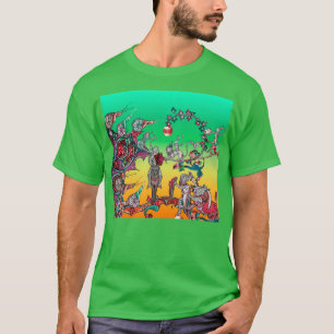 MEDIEVAL BESTIARY WAR, KNIGHTS, GIANT SNAILS Green T-shirt