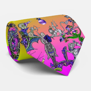 MEDIEVAL BESTIARY WAR, KNIGHTS, GIANT SNAILS Pink Stropdas