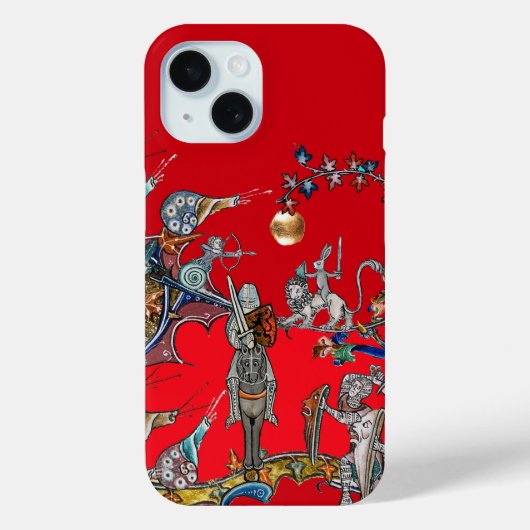 MEDIEVAL BESTIARY WAR, KNIGHTS, GIANT SNAILS Red Case-Mate iPhone Case (Achterkant)