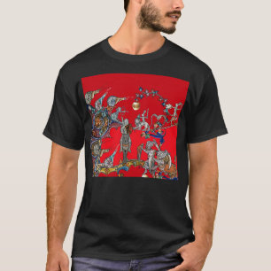 MEDIEVAL BESTIARY WAR, KNIGHTS, GIANT SNAILS Red T-shirt