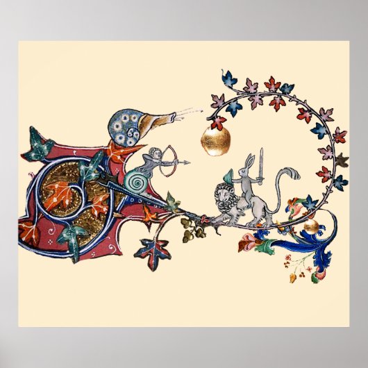 MEDIEVAL BESTIARY WAR Slakken, Killer Rabbit, Lion Poster (Voorkant)