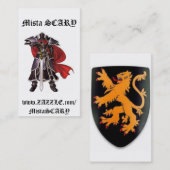 Medieval Black Knight Sword Profile Visitekaartje (Voorkant / Achterkant)