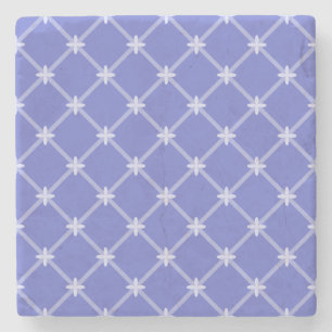 Medieval Blauw Diagonaal Patroon Stenen Onderzetter