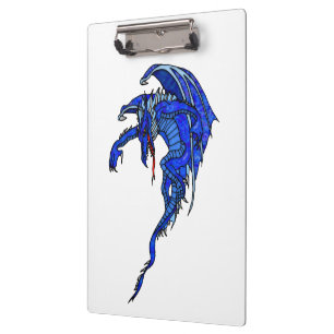 Medieval Blue Flying Dragon Fantasy Tattoo Klembord