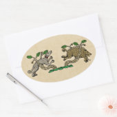 Medieval Boar Hunt Ovale Sticker (Envelop)