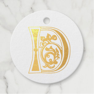 Medieval bodemkundig decoratief kapitaal D Bedankjes Labels