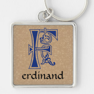 Medieval bodemkundig decoratief kapitaal F Sleutelhanger