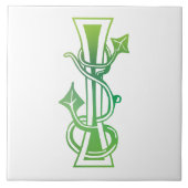 Medieval bodemkundig decoratief kapitaal I Tegeltje (Voorkant)